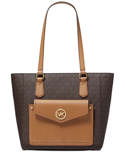 michael kors signature joey medium pocket tote bag|Joey Medium Logo and Leather Tote Bag .